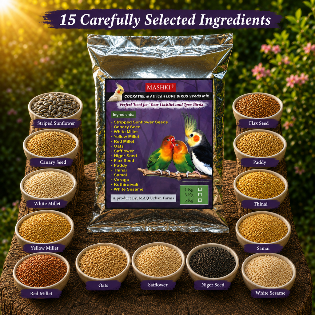 MASHKI Premium Cockatiel & Lovebird Seed Mix