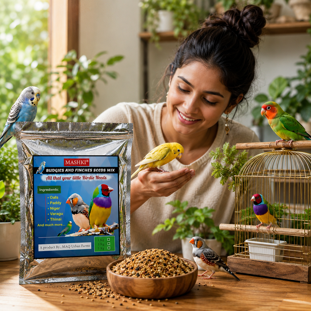MASHKI Budgie & Finch Food Mix | Premium Bird Seed Blend for Small Birds