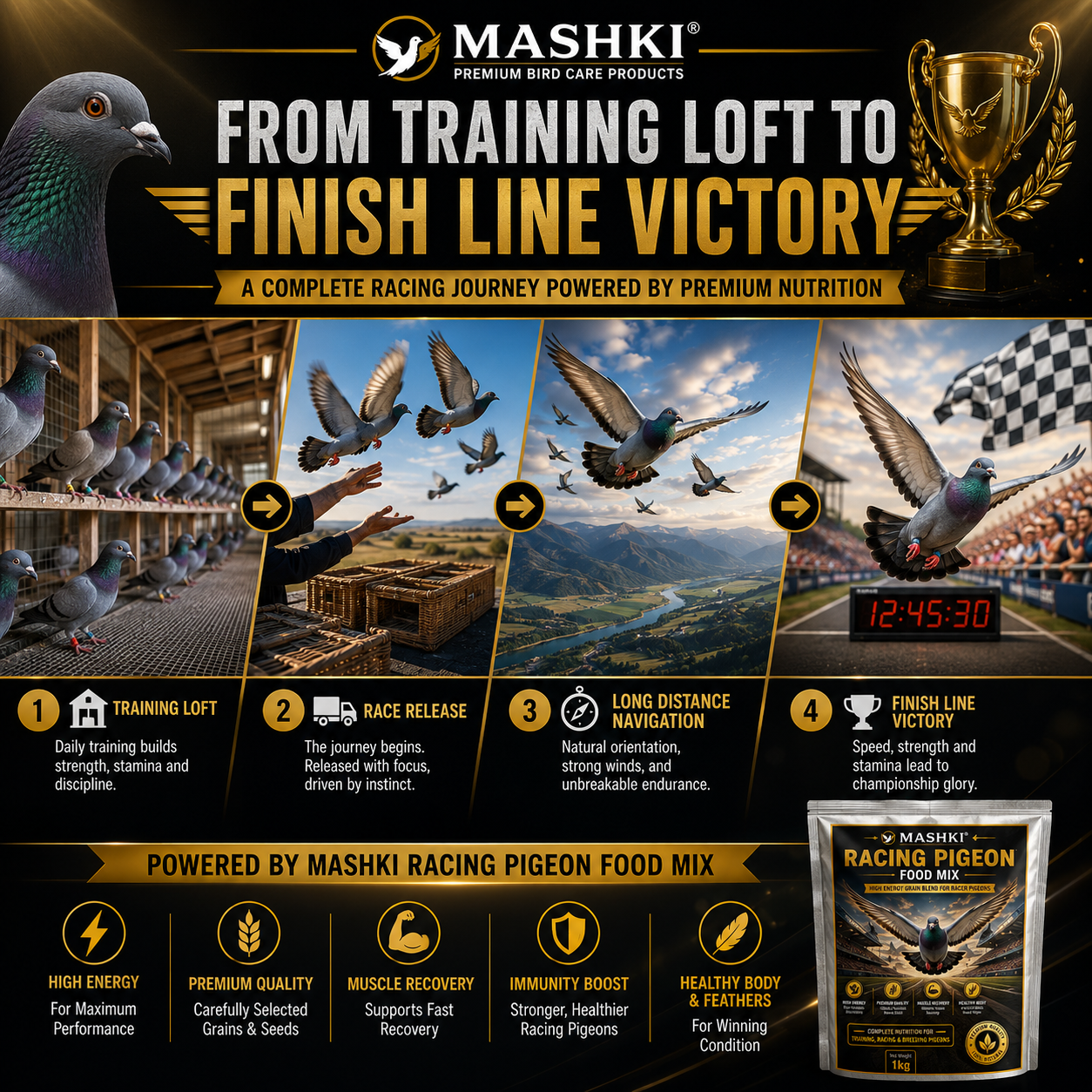 MASHKI Premium Racing Pigeon Food Mix